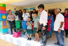 திடக்கழிவு மேலாண்மை திட்டம் பள்ளி மாணவர்களுக்கு விழிப்புணர்வு பிரச்சாரம்